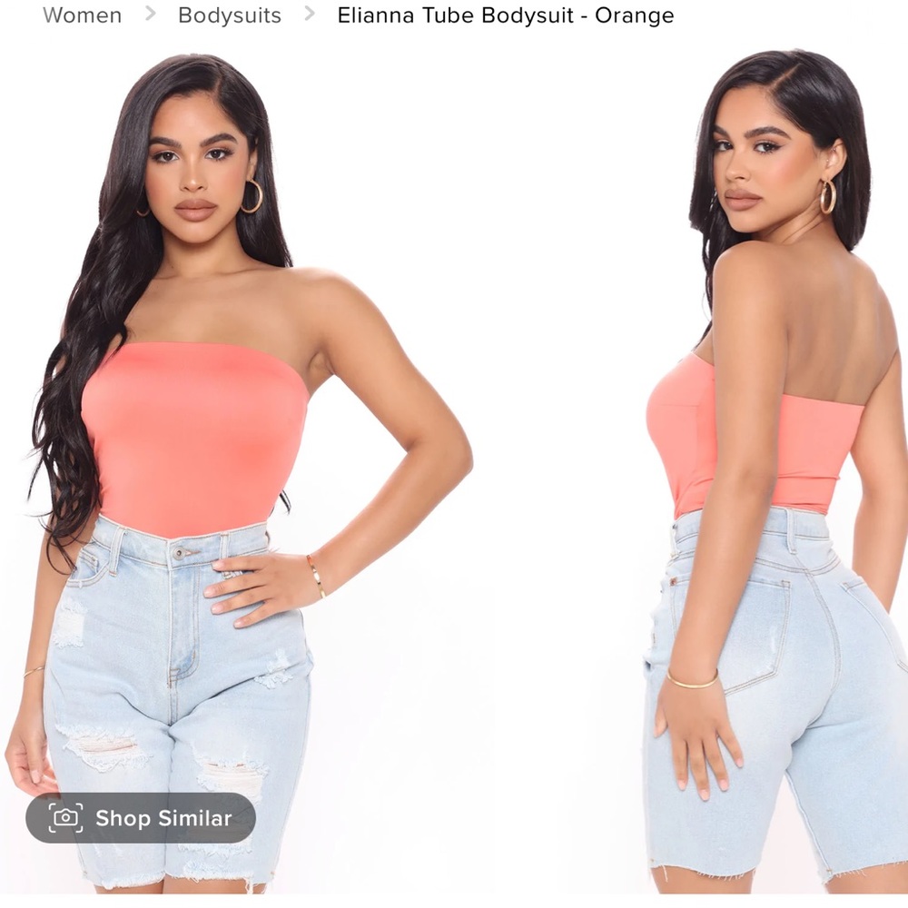 Fashion Nova Elianna Tube Bodysuit Orange